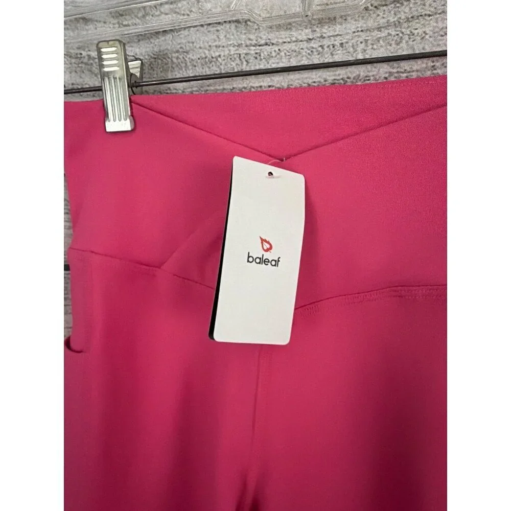 NWT Kids Baleaf Pink High-Waist Bootcut Yoga Pants Size M